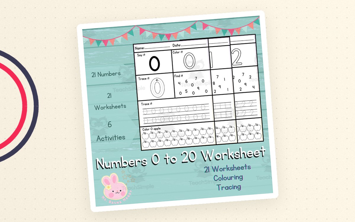 0 to 20 Numbers worksheets - Practice with 6 Activities on each number preview