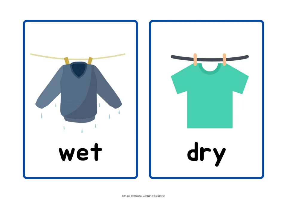 Wet and dry: a dripping sweater hangs on a clothesline, and a green T-shirt is pinned to a second line