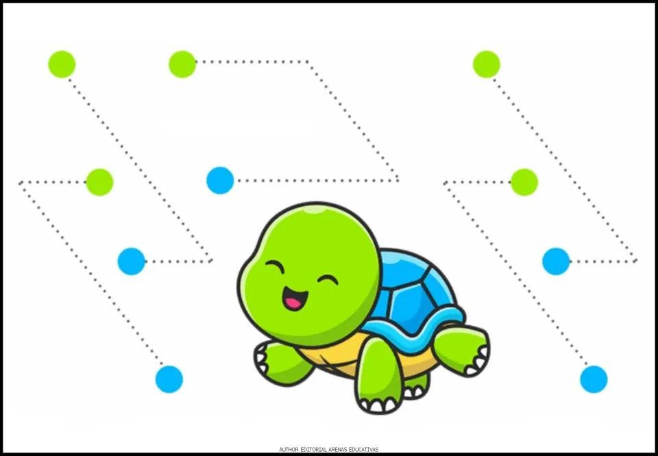 Tracing practice sheet 8: five angular paths combining diagonal and horizontal strokes between colored endpoints