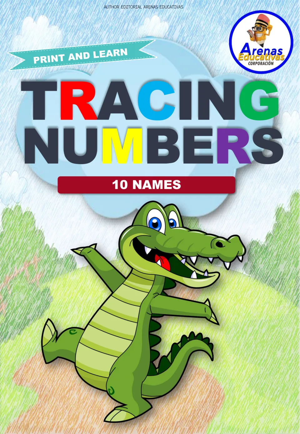 Cover of the Spanish number tracing flashcard resource, labeled 'Tracing Numbers' and '10 Names'.