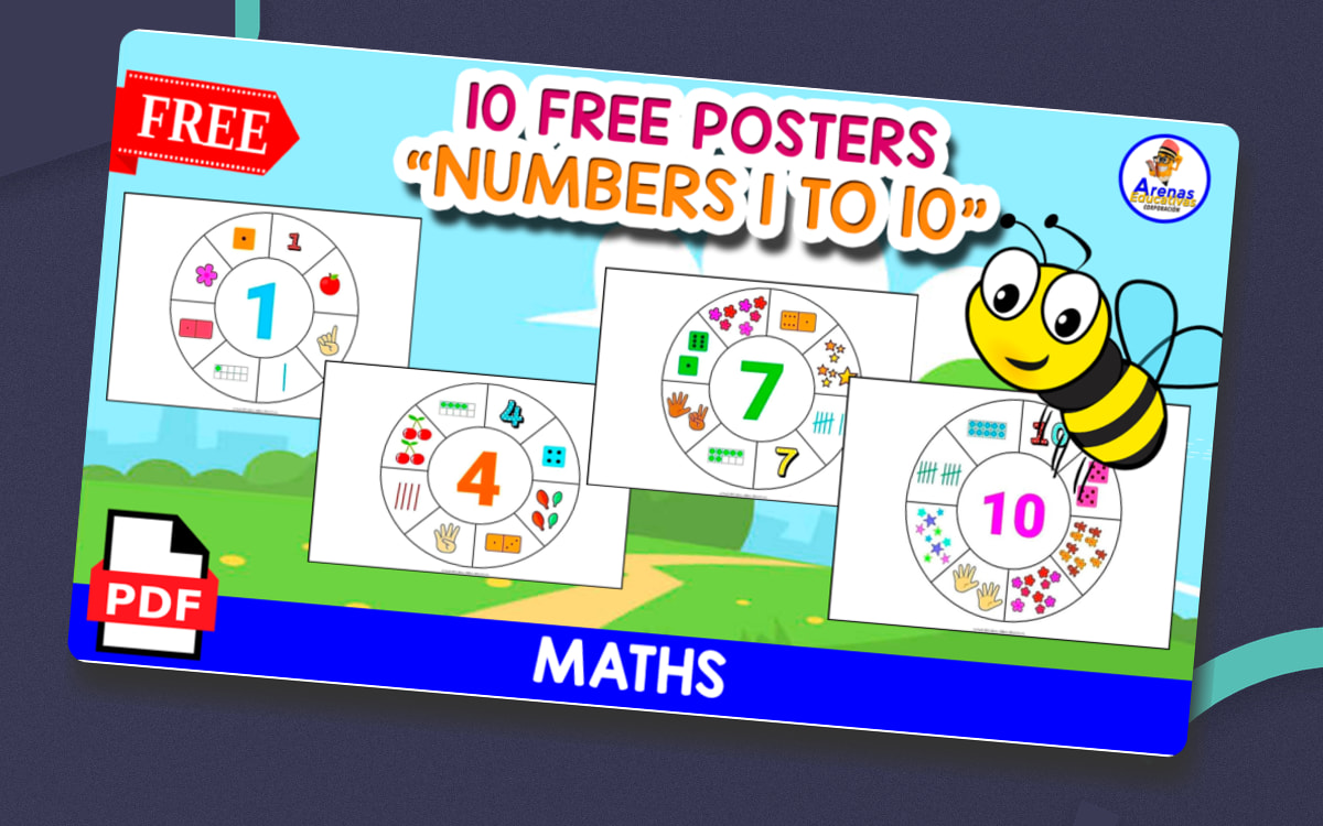 10 FREE POSTERS OF NUMBERS 1 TO 10 cover.