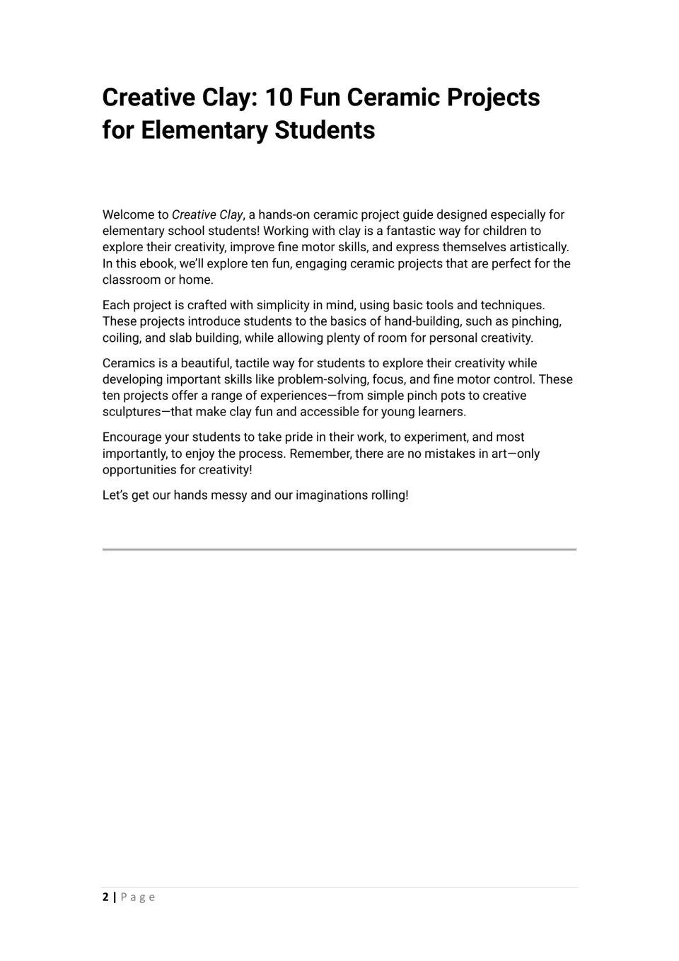 Creative Clay introduction: welcome note on hand-building with pinching, coiling and slab building across ten projects