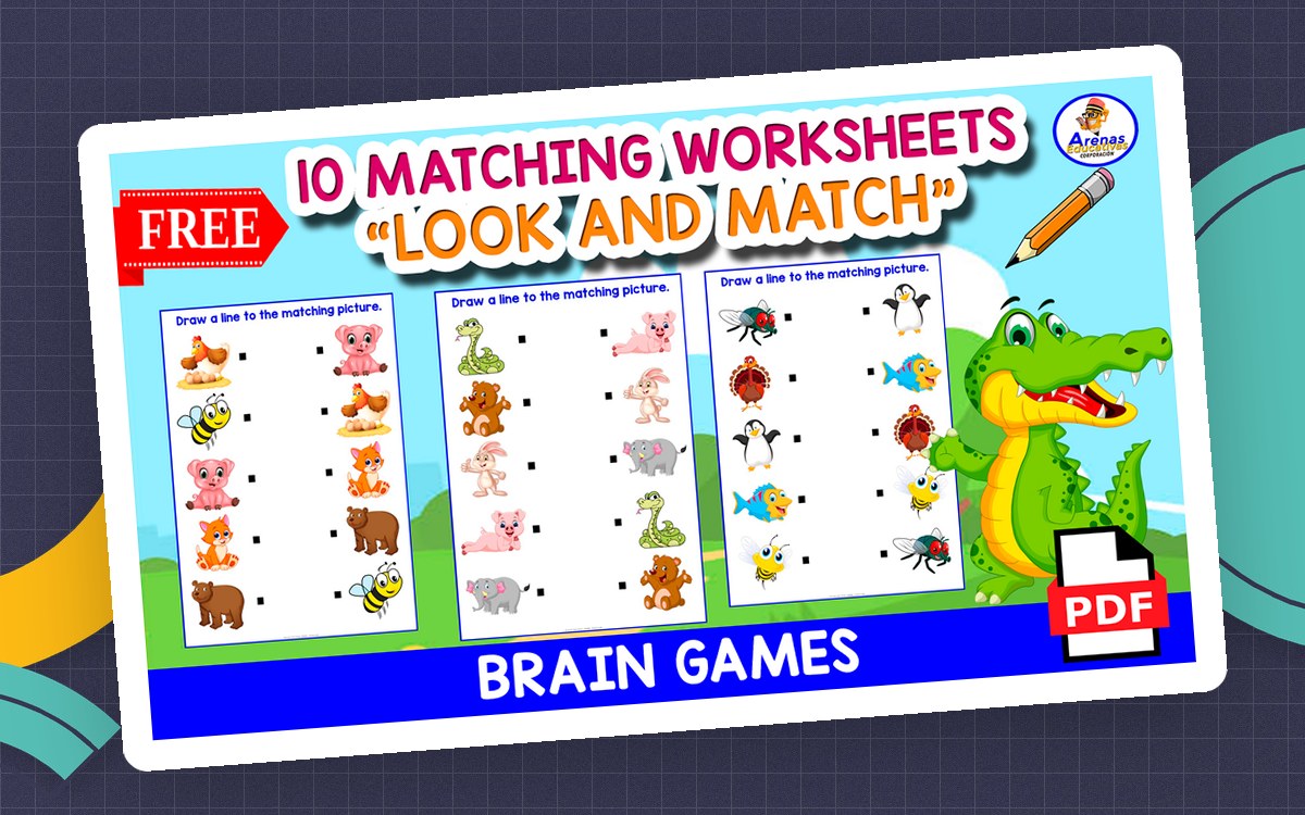 10 MATCHING WORKSHEETS | Look and Match preview: look and match practice pages