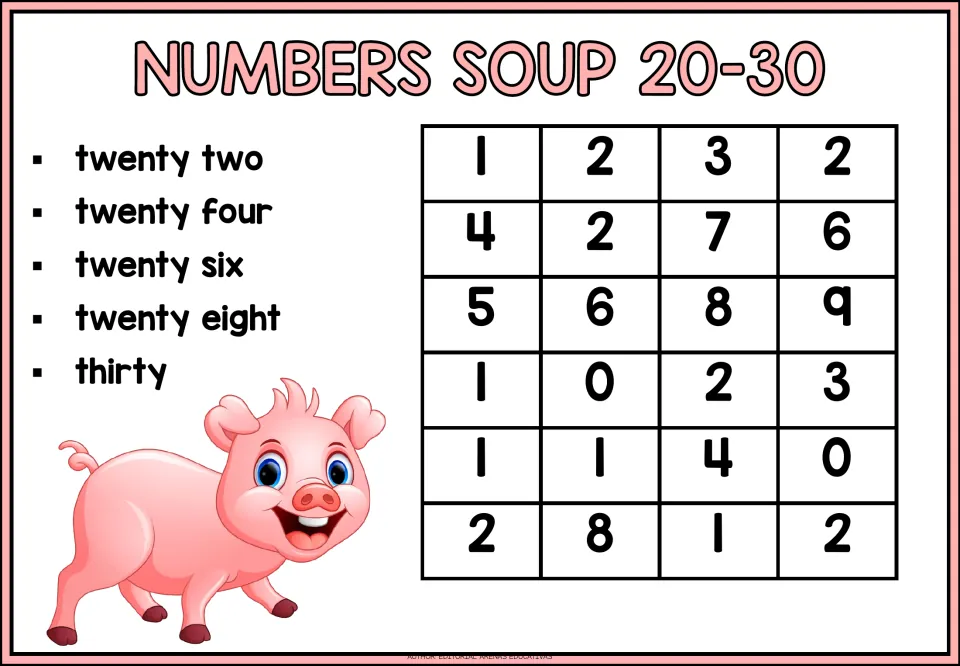 Number search for 20–30: find numerals matching twenty-two, twenty-four, twenty-six, twenty-eight, and thirty.