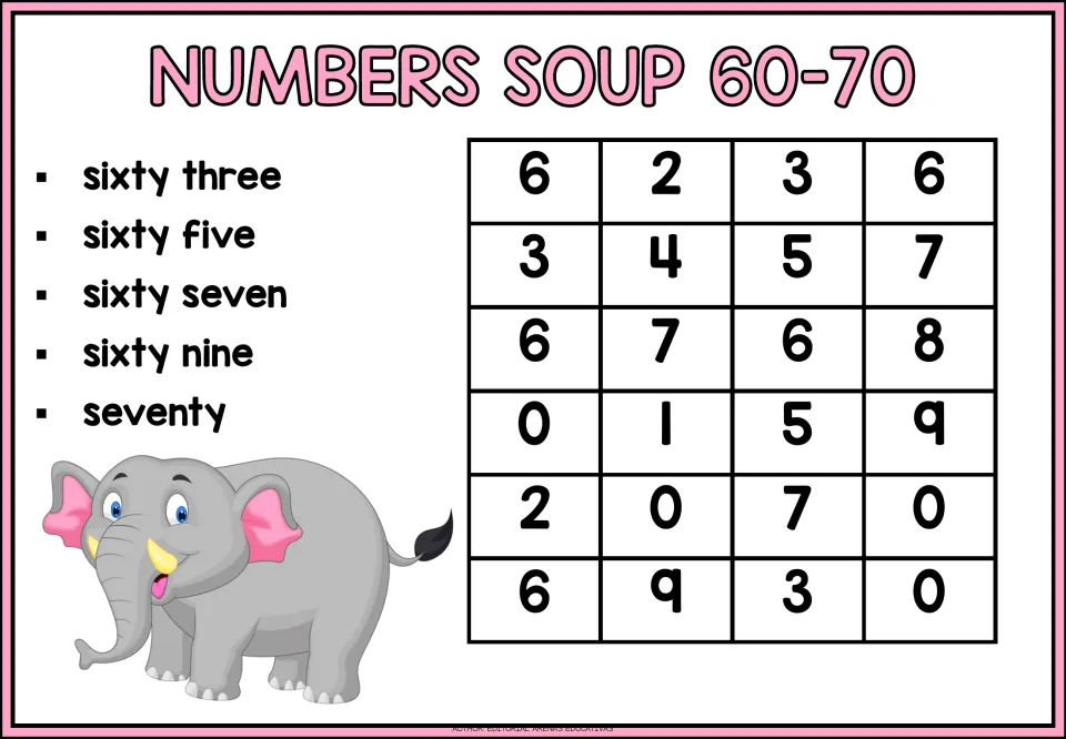 Number search for 60–70: find numerals matching sixty-three, sixty-five, sixty-seven, sixty-nine, and seventy.