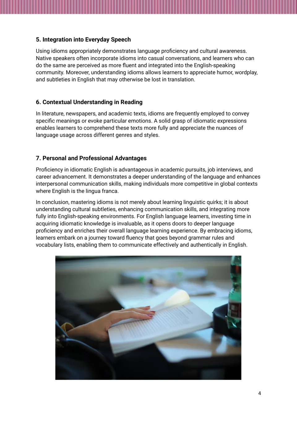 Idiom book introduction, part 2: everyday speech, contextual reading, and personal and professional advantages