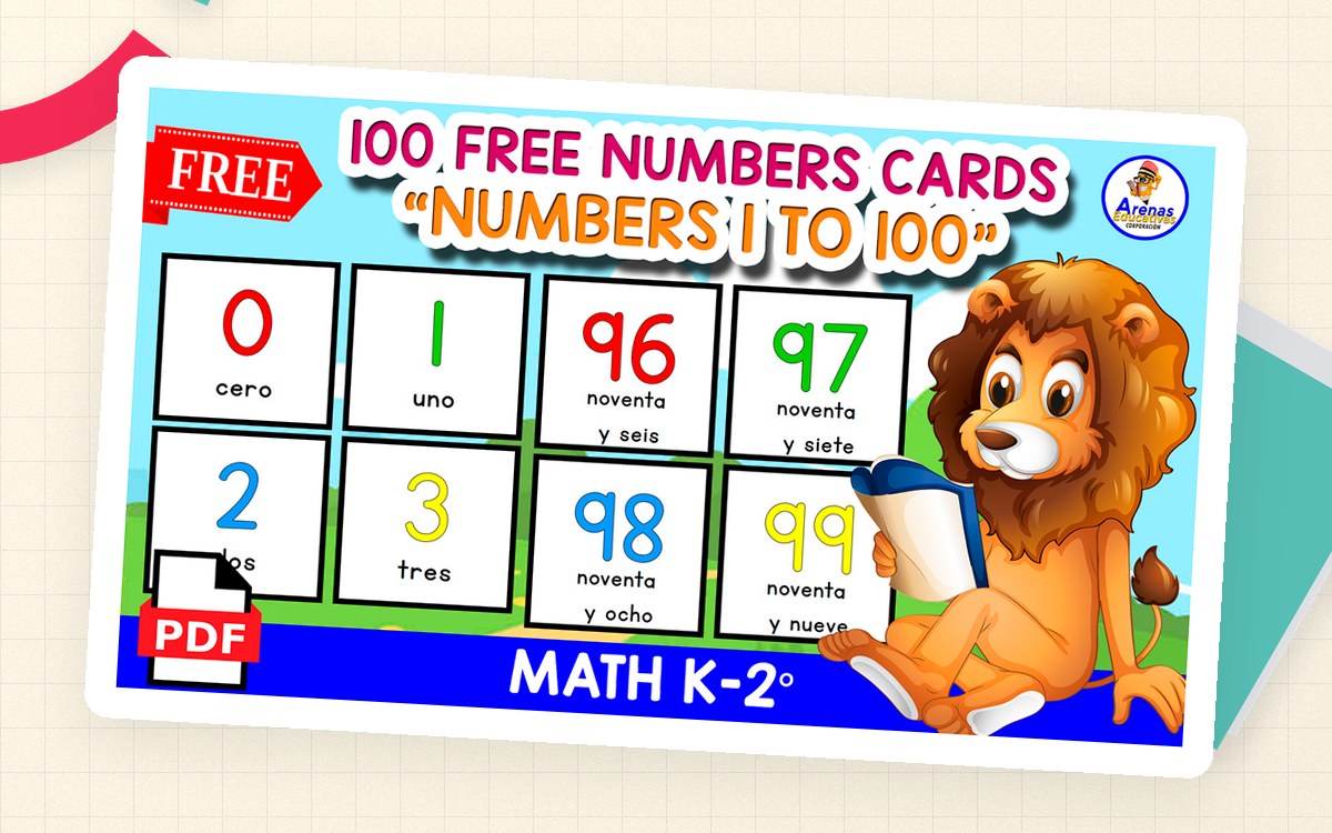 100 Spanish Number Flashcards – Numbers 1 to 100 preview