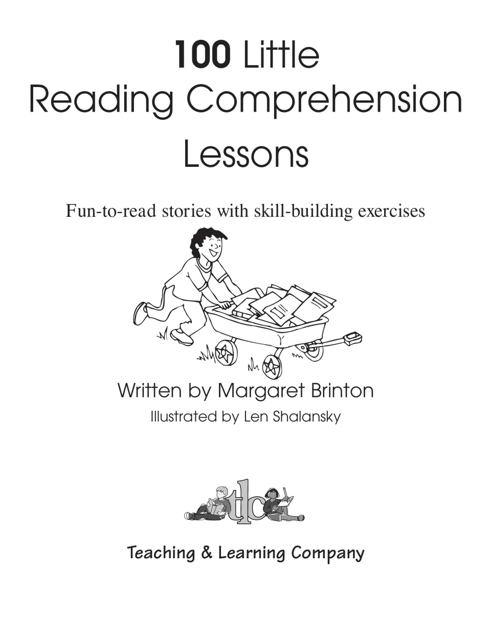 Title page naming author Margaret Brinton and illustrator Len Shalansky, with a child pushing a wagon full of papers