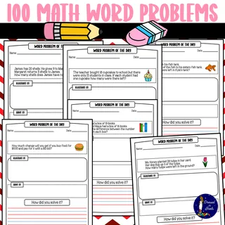 100 Math Word Problems for Second Graders – cover