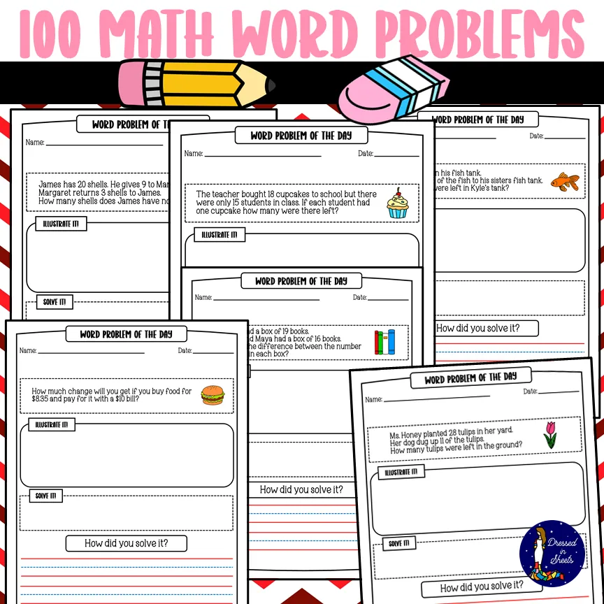 100 Math Word Problems for Second Graders – cover