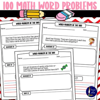 100 Math Word Problems for Second Graders – sample page 2
