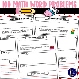 100 Math Word Problems for Second Graders – sample page 3