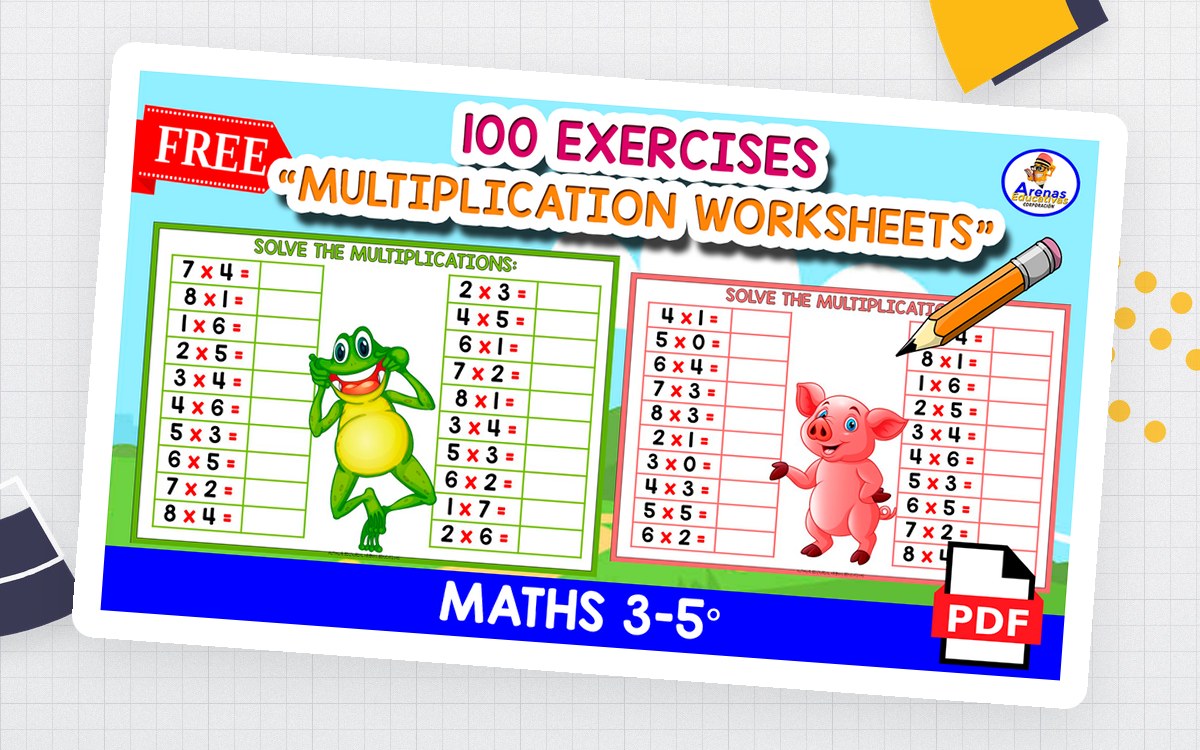 100 MULTIPLICATION EXERCISES | 5 Worksheets preview