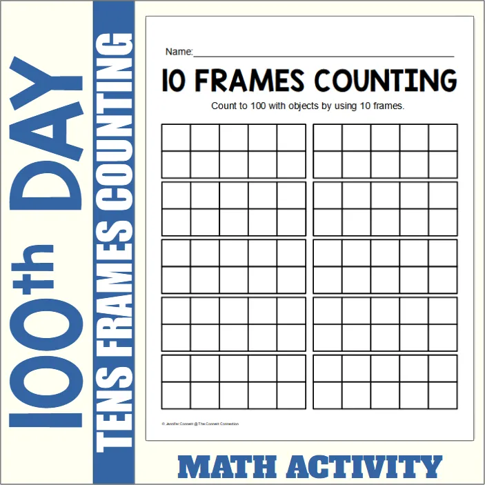 100th Day of School Math Center - Fill the Ten Frames – cover