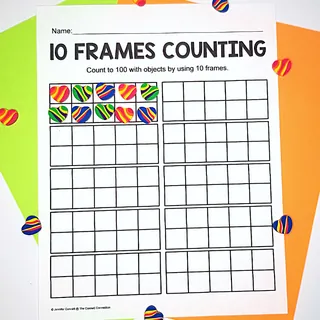 100th Day of School Math Center - Fill the Ten Frames – sample page 2