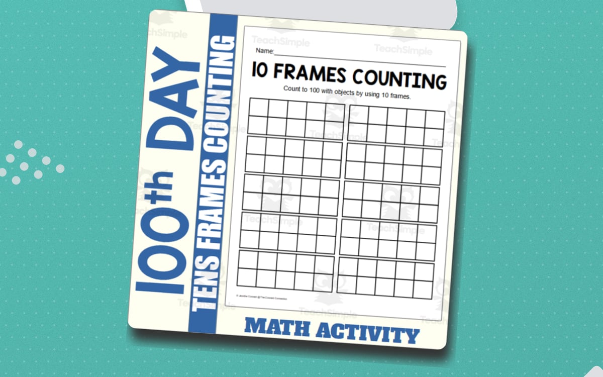 100th Day of School Math Center - Fill the Ten Frames teaching resource preview