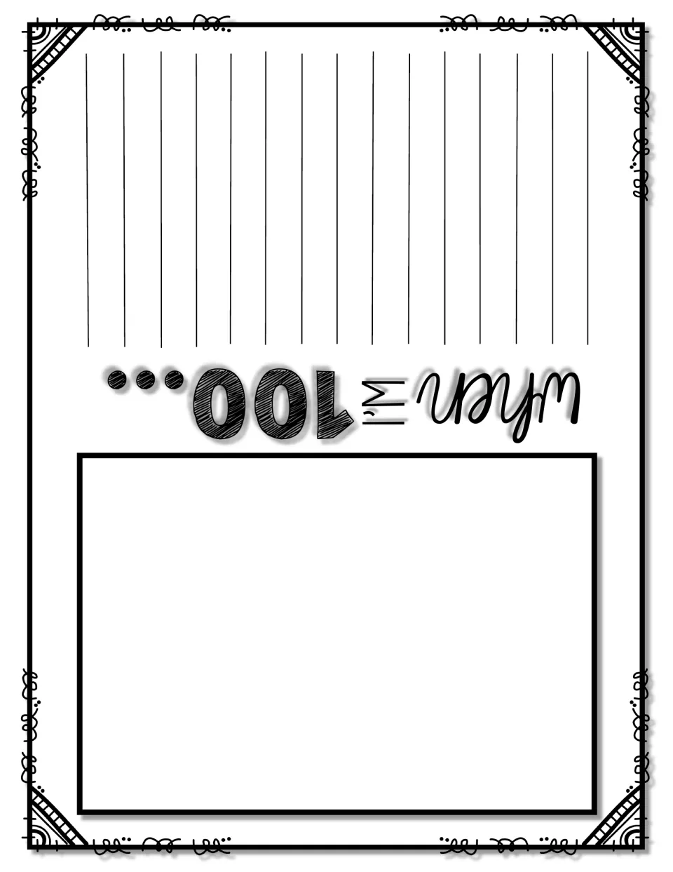When I'm 100... writing prompt: students draw themselves at age 100 in the picture space and write about it below