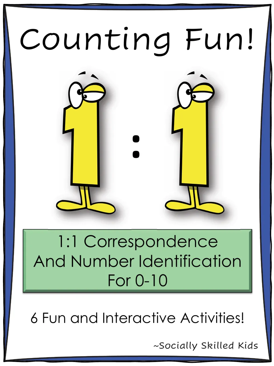 Counting Fun! cover: 1:1 correspondence and number identification for 0-10, with 6 activities and cartoon number ones