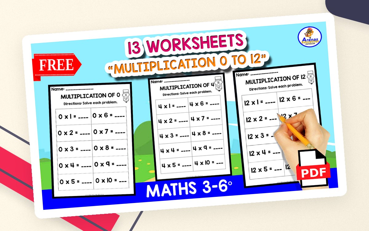 13 MULTIPLICATION WORKSHEETS | Tables 0 to 12 preview