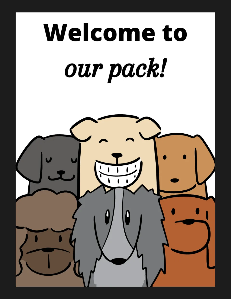 Classroom poster 3 of 16: 'Welcome to our pack!' is the welcome message in this dog-themed design.