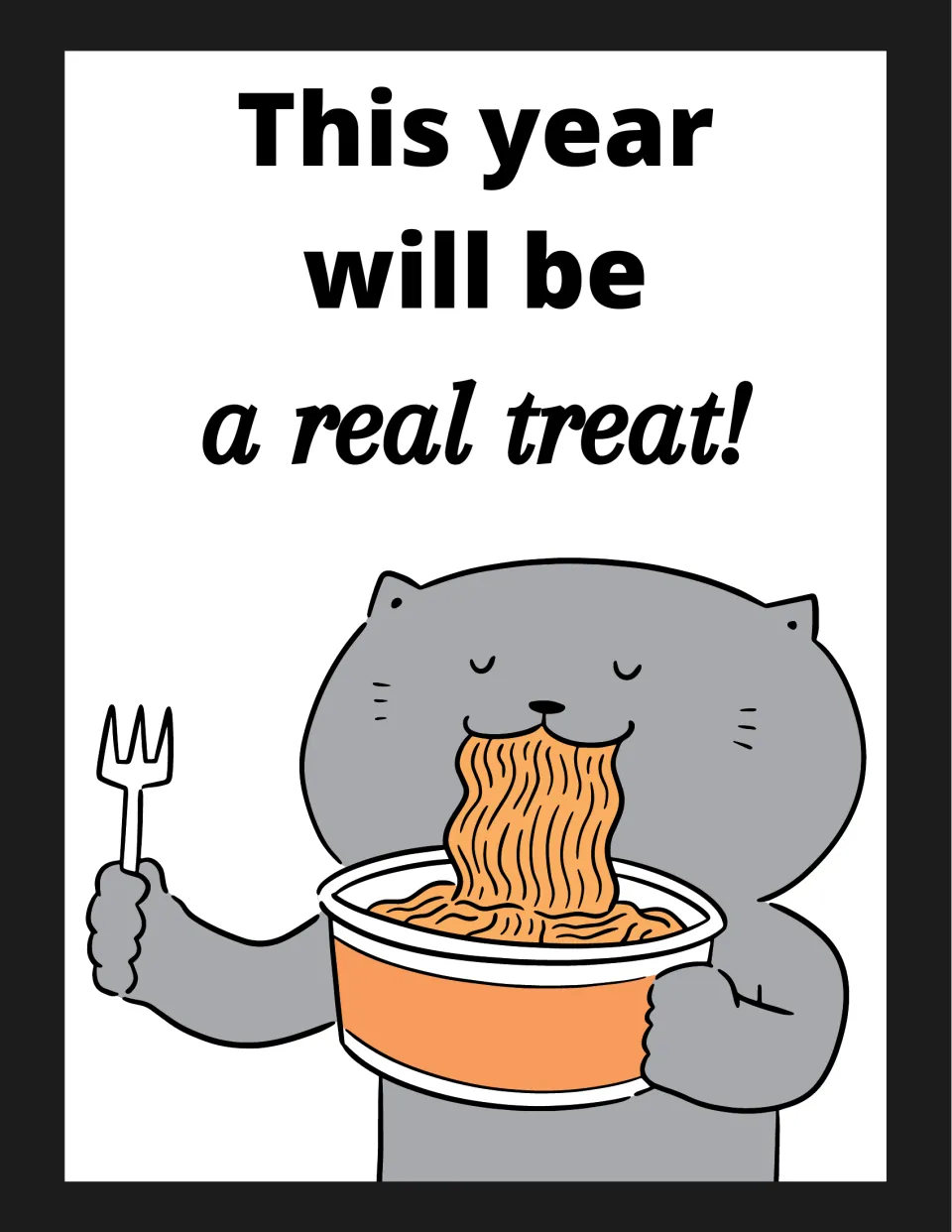 Classroom poster 5 of 16: 'This year will be a real treat!' is the message on this cat-themed poster.