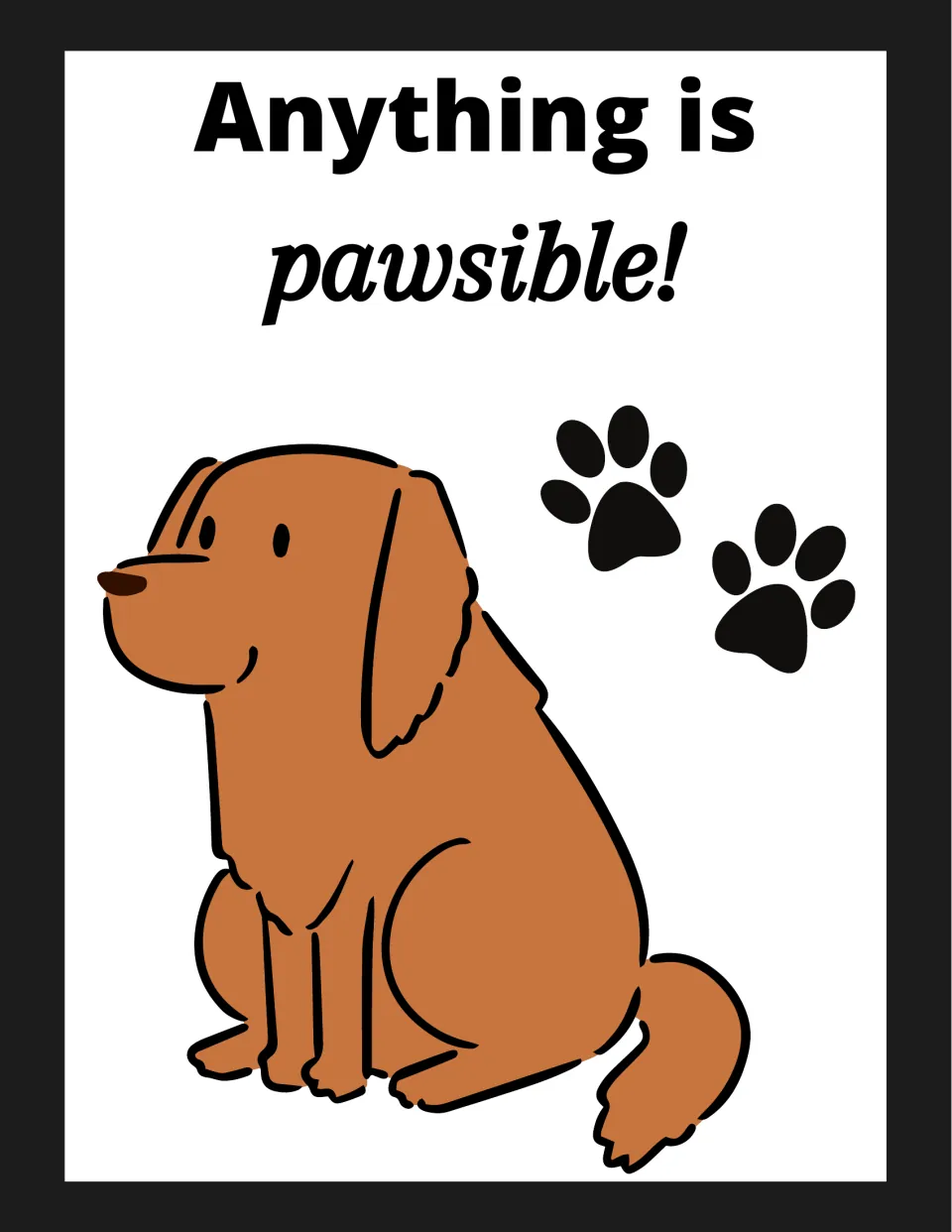 Classroom poster 10 of 16: 'Anything is pawsible!' is the encouraging message on this dog-themed poster.