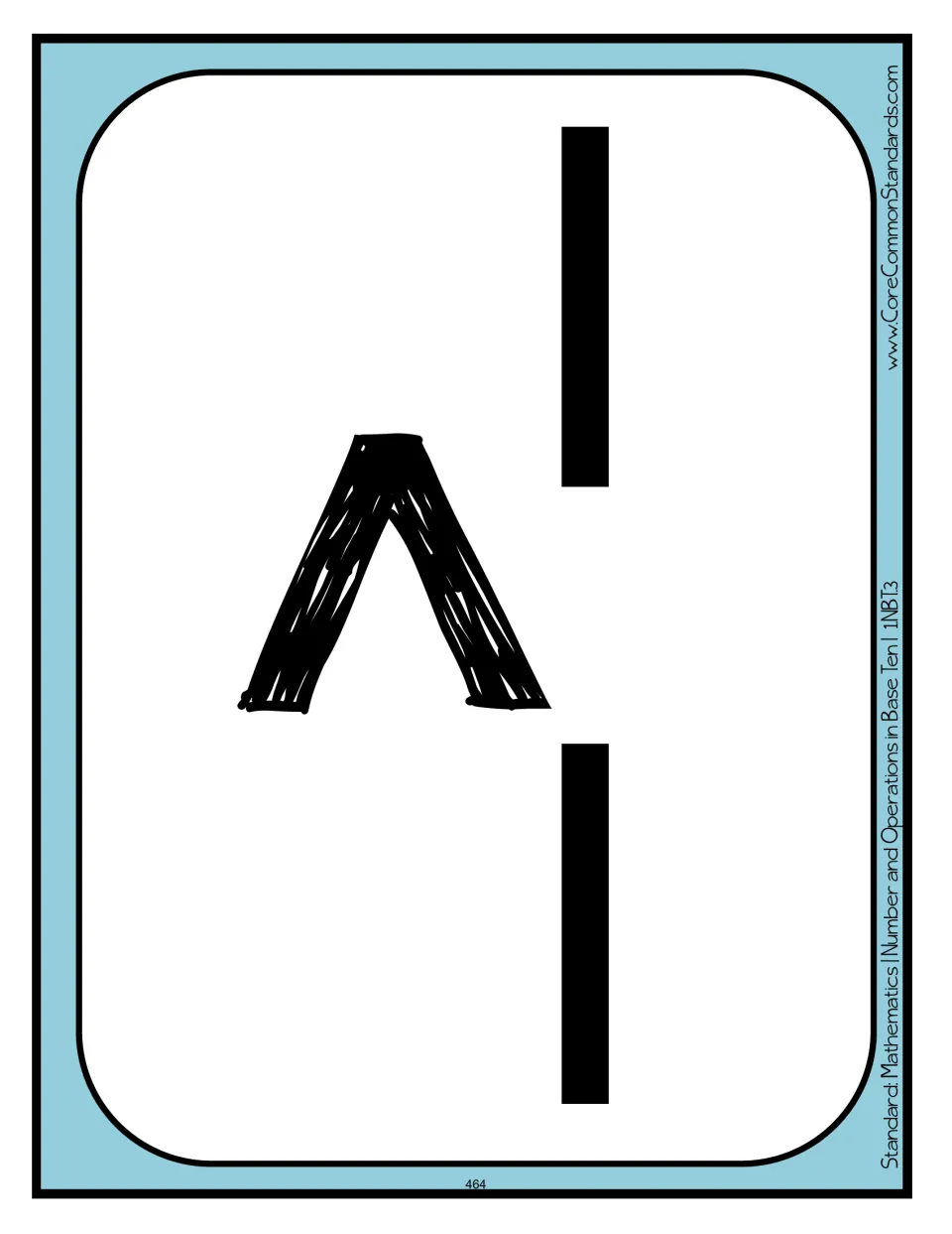 Greater-than comparison mat with the > symbol and spaces for two number cards from the comparison lesson