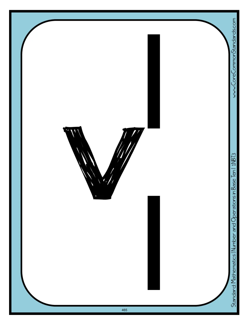 Less-than comparison mat with the < symbol and spaces for two number cards from the comparison lesson