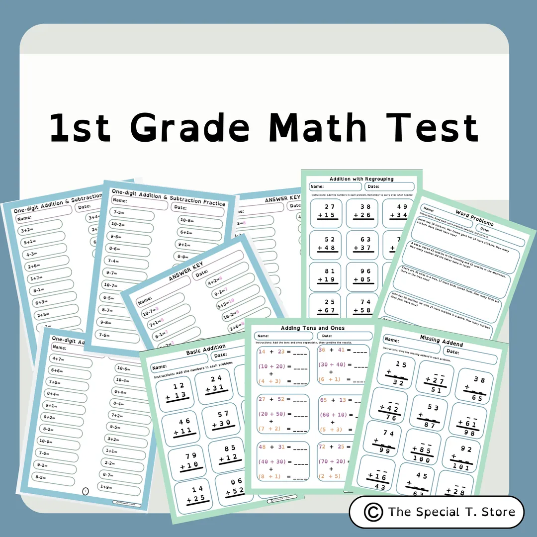 Math Test 1St Grade – cover