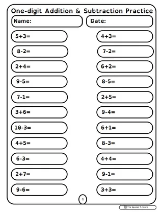 Math Test 1St Grade – sample page 3