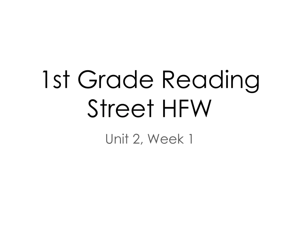 Unit 2, Week 1 divider page introducing the first week's set of high-frequency word roll and write sheets