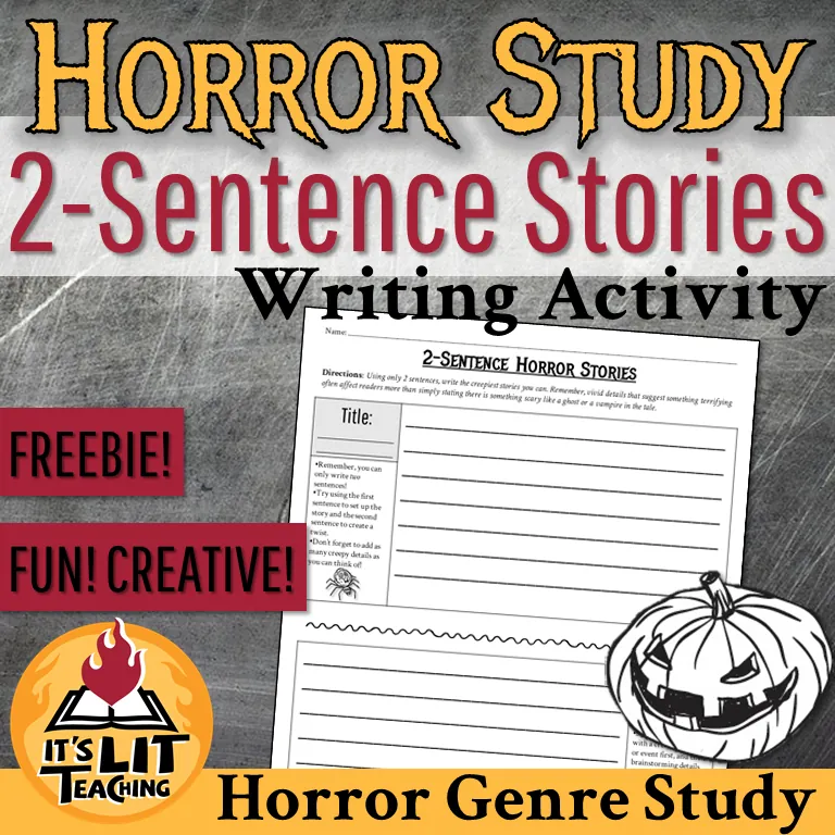 2-Sentence Horror Stories Writing Activity FREEBIE – cover