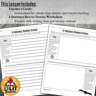 2-Sentence Horror Stories Writing Activity FREEBIE – sample page 2