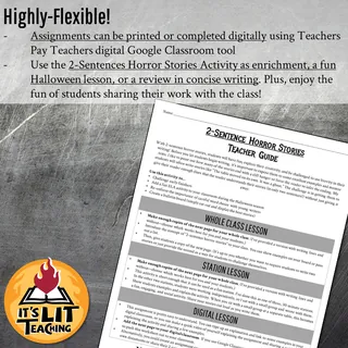 2-Sentence Horror Stories Writing Activity FREEBIE – sample page 3