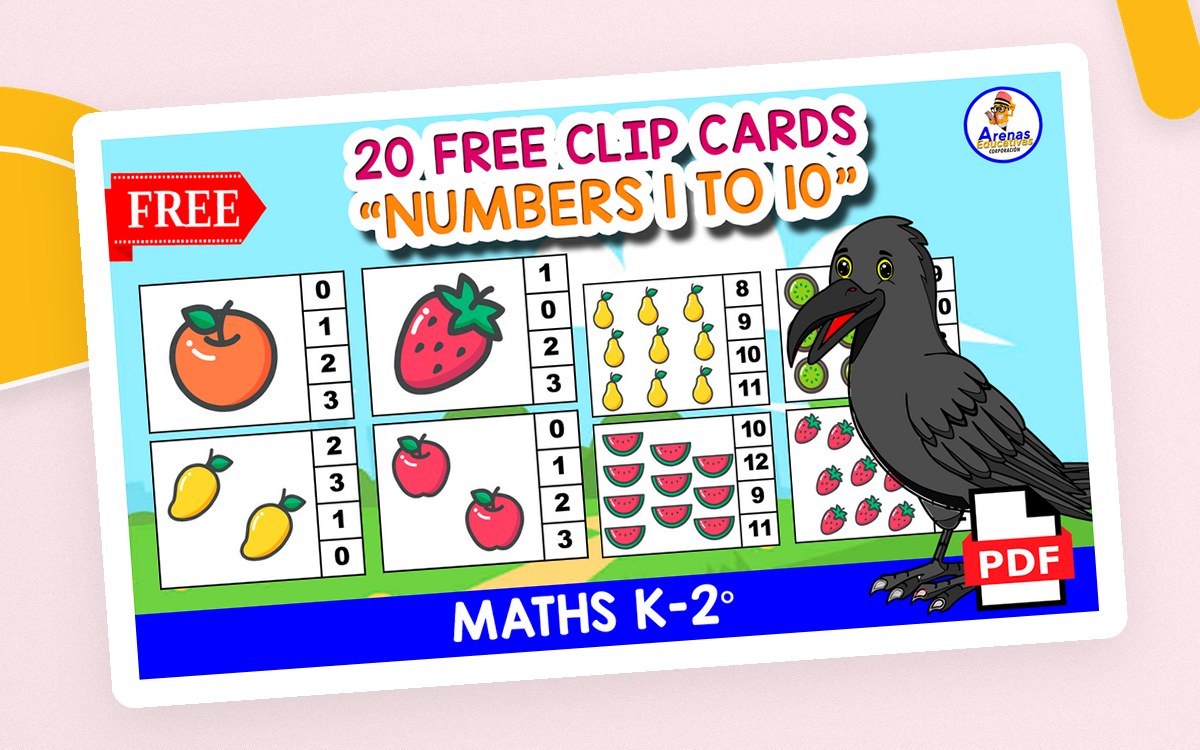 20 FREE COUNT AND CLIP CARDS | Numbers 1 to 10 Fruit THEMED preview