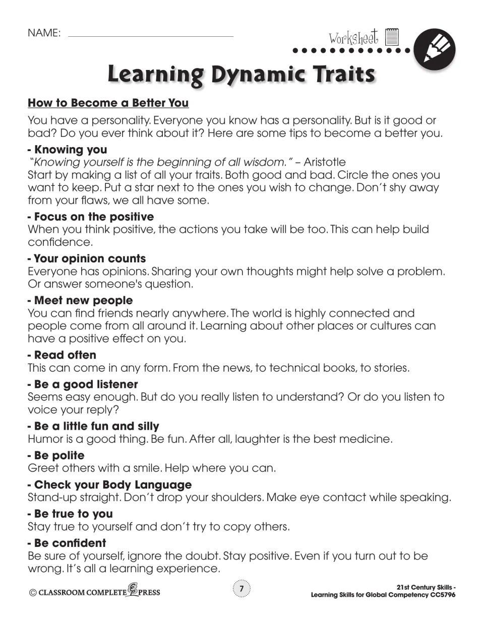 How to Become a Better You reading offers tips on self-knowledge, listening, confidence and meeting people