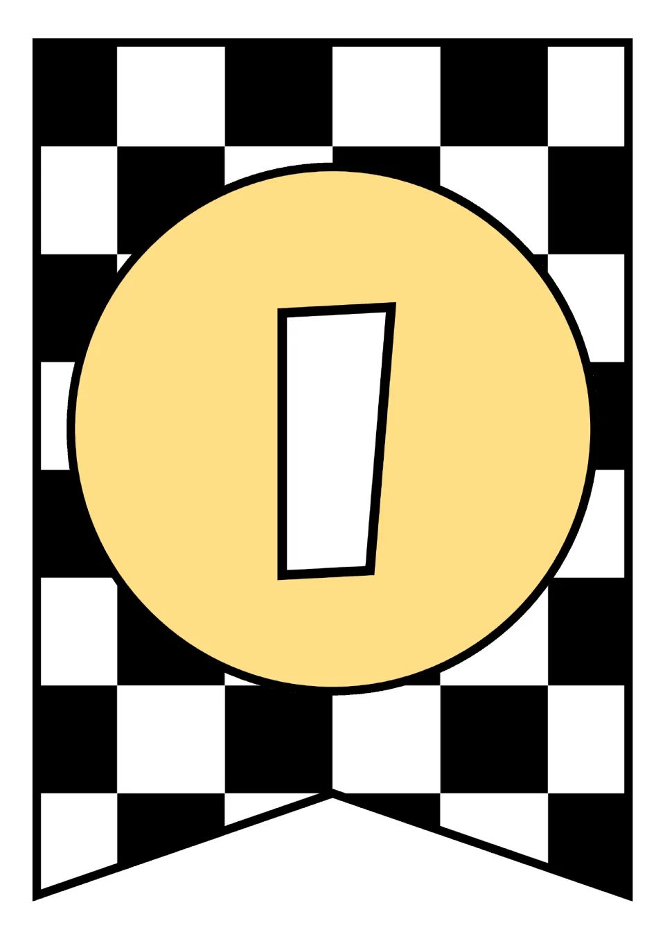 Alphabet pennant featuring uppercase I, the ninth letter in the printable classroom alphabet decor set