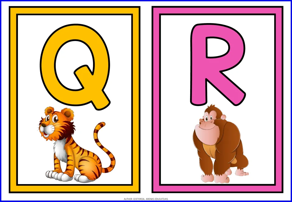 Uppercase alphabet flashcards Q and R, cards 17–18 of the 26-card set for learning capital letters.