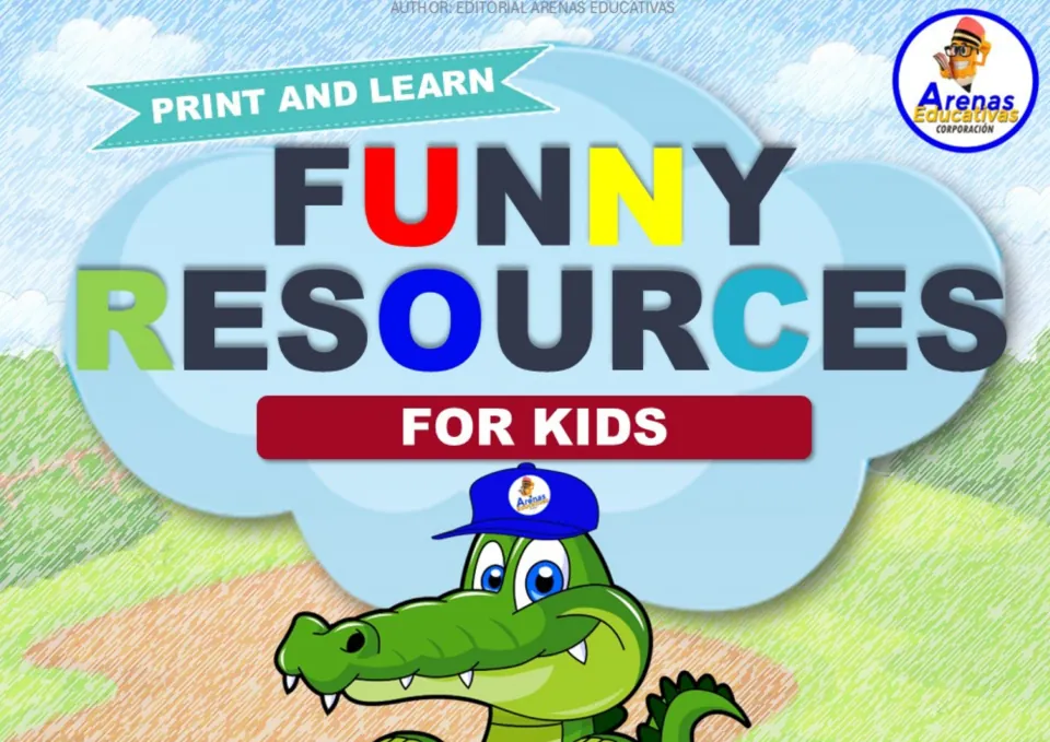 Cover of the animal-themed alphabet card resource, headed 'Print and Learn' and 'Funny Resources for Kids'