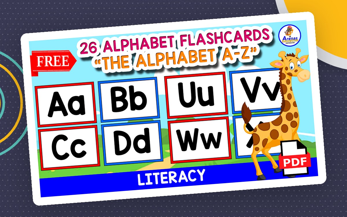 26 FREE ALPHABET FLASHCARDS | Red and Blue Themed preview