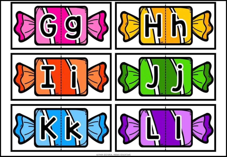 Alphabet puzzles 7–12 of the 26-letter set, pairing uppercase and lowercase letters: Gg, Hh, Ii, Jj, Kk and Ll