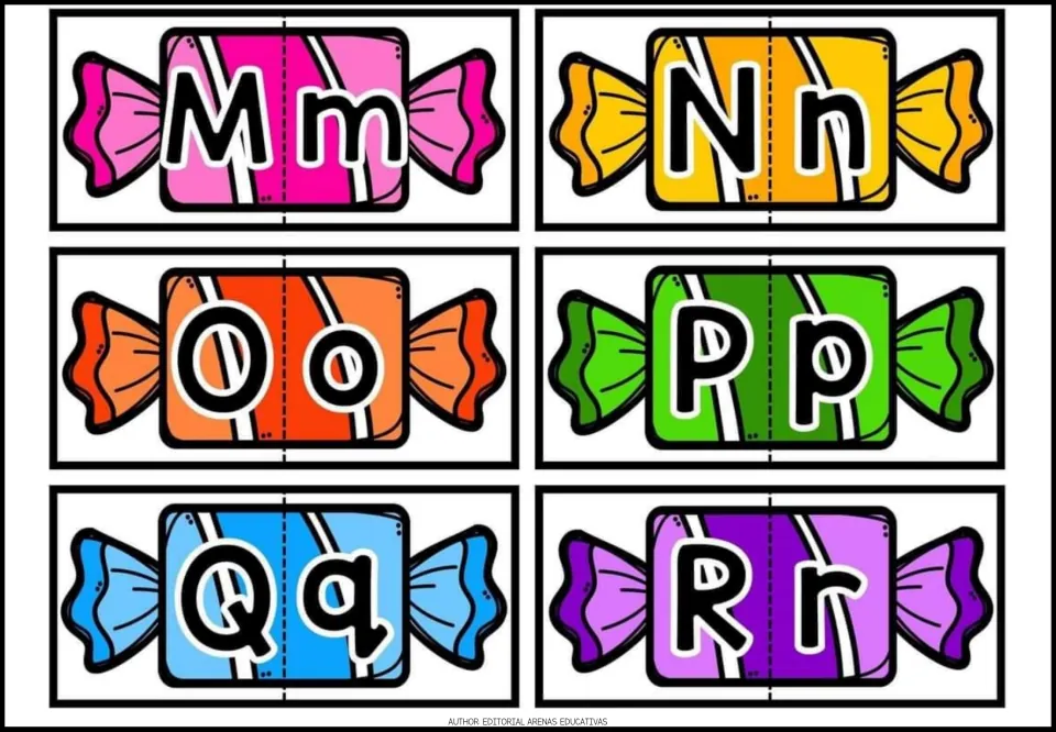 Alphabet puzzles 13–18 of the 26-letter set, pairing uppercase and lowercase letters: Mm, Nn, Oo, Pp, Qq and Rr