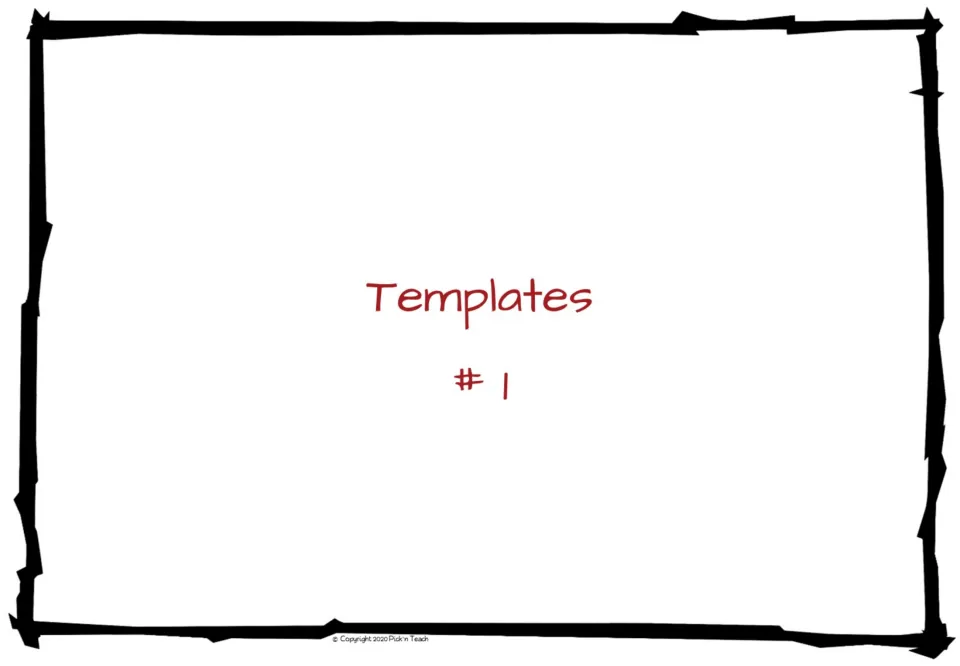 Section cover labeled “Templates #1” introducing the first set of printable wizard award certificates.