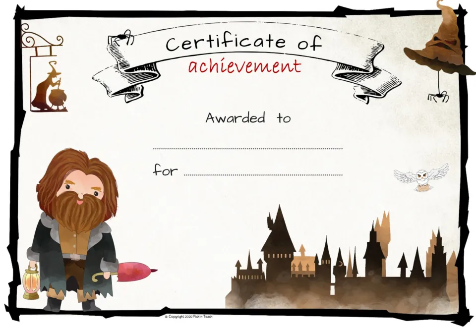 Third achievement award certificate template, with “Awarded to” and “for” prompts for student recognition.