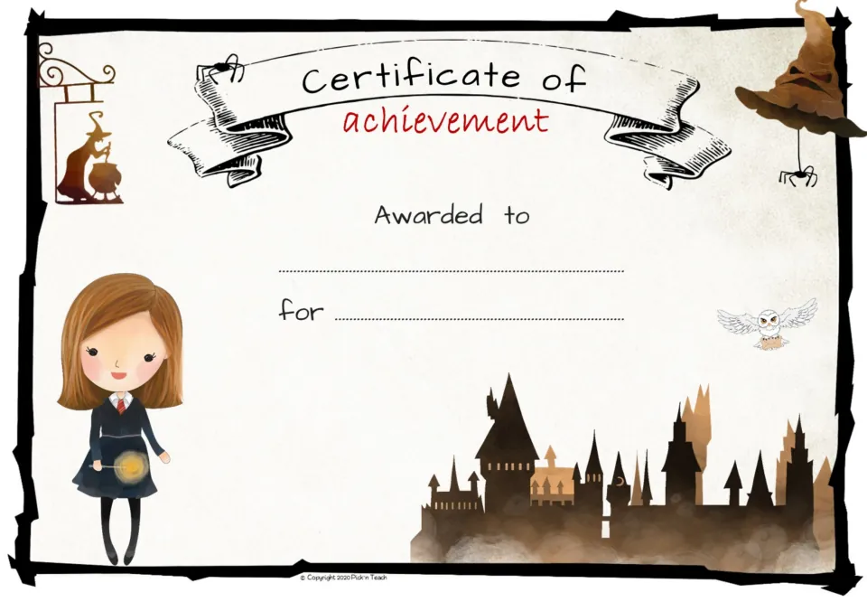 Fifth achievement award certificate template, with “Awarded to” and “for” prompts for student recognition.
