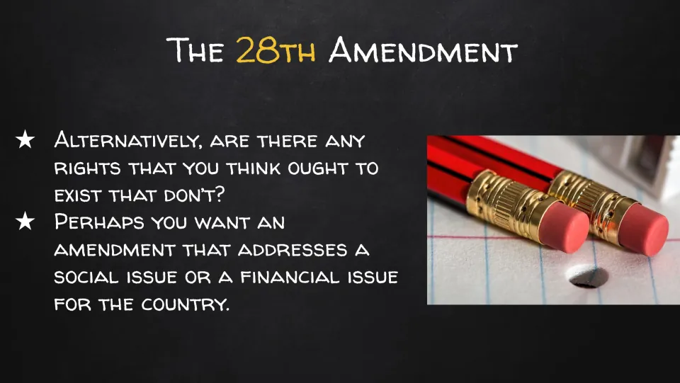 More amendment ideas: students consider rights they think ought to exist, or social and financial issues to address