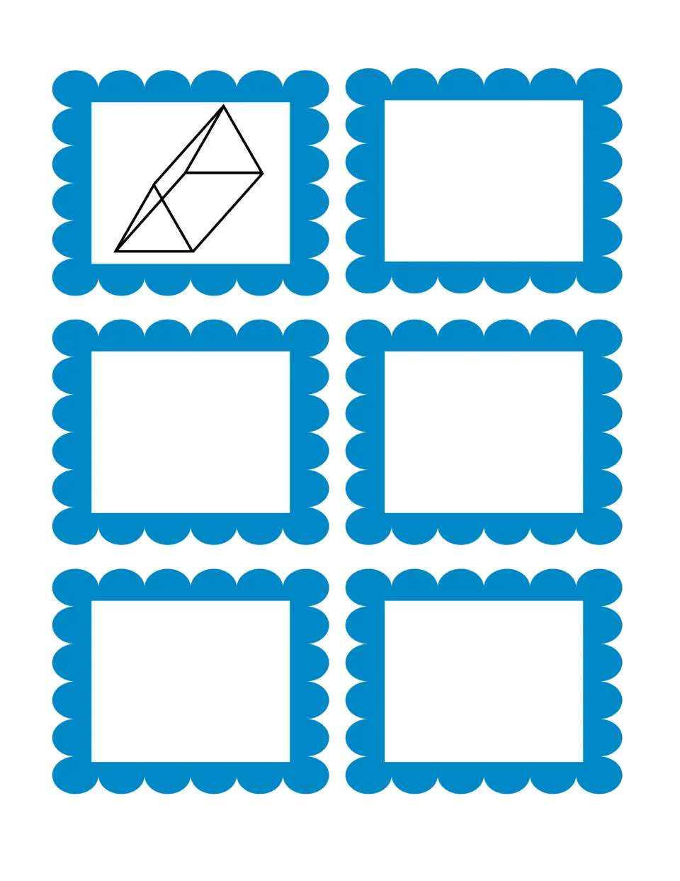 Triangular prism solid figure card plus five blank cards for adding extra shapes to the 2D and 3D sort
