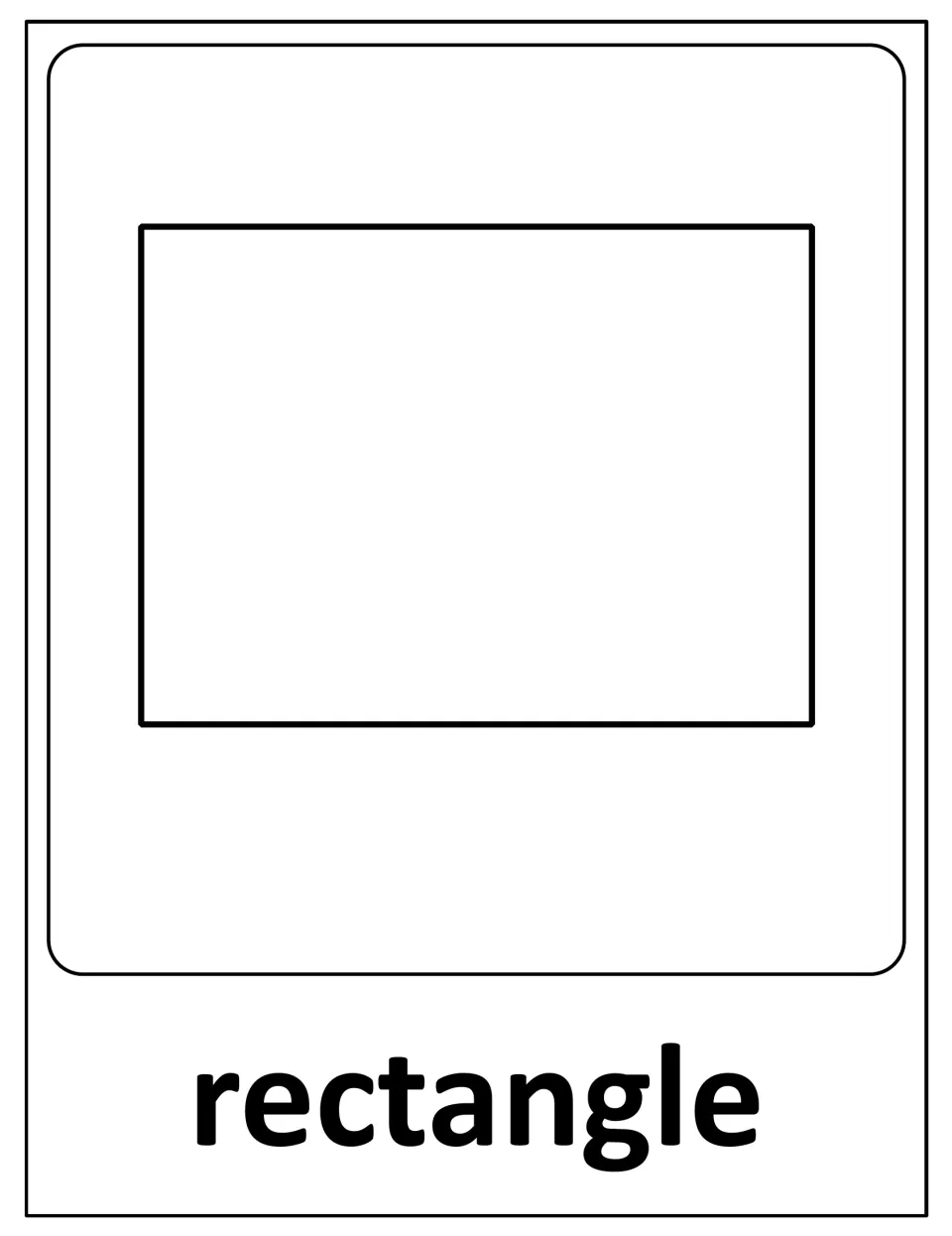 Rectangle poster: a wide four-sided shape with two long and two short sides shown above the bold word rectangle