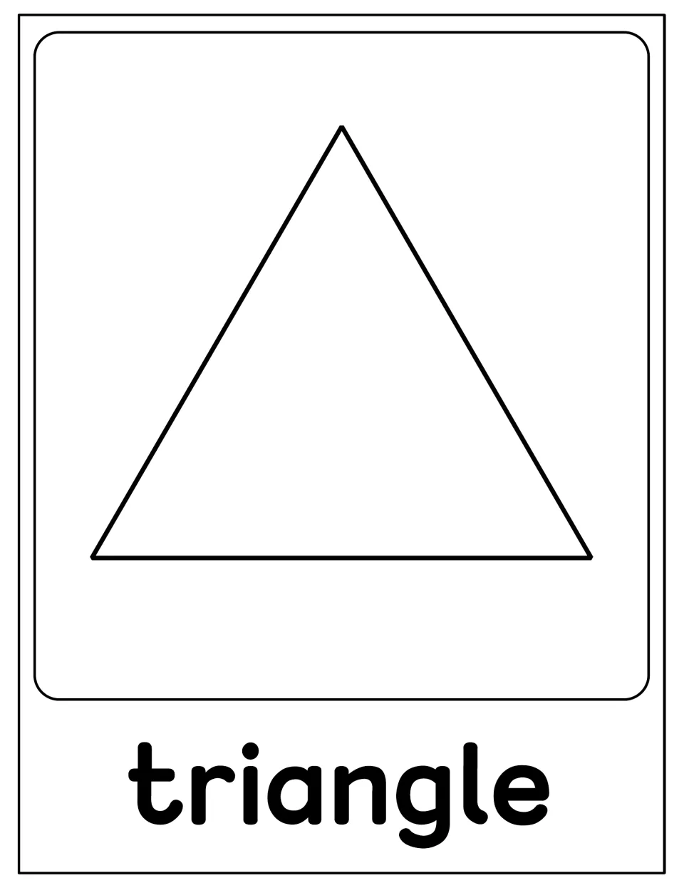 Triangle poster in the 2D shape set, showing an upward-pointing triangle labeled 'triangle' beneath it