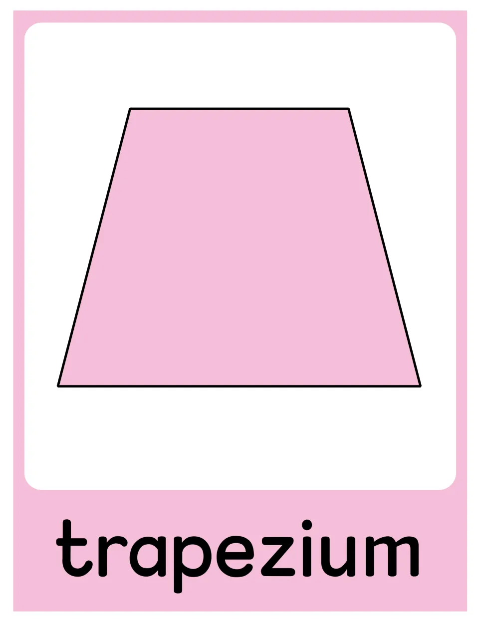 Alternate trapezium poster in the geometry set, showing the same pink shape as the trapezoid poster.